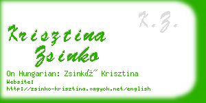 krisztina zsinko business card